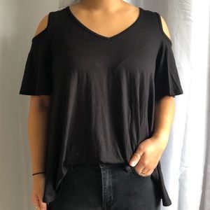Black Cold Shoulder Top